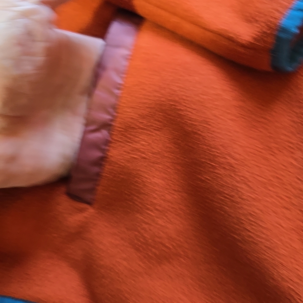 Cotopaxi Teca Full Zip Burnt Orange Fleece Jacket with Colorful Stripes Size M - Picture 3 of 9